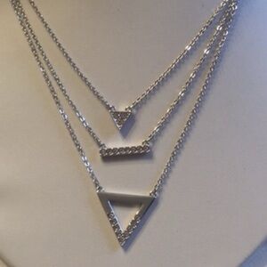 Touchstone Crystal by Swarovski -    Triangle Layered Necklace